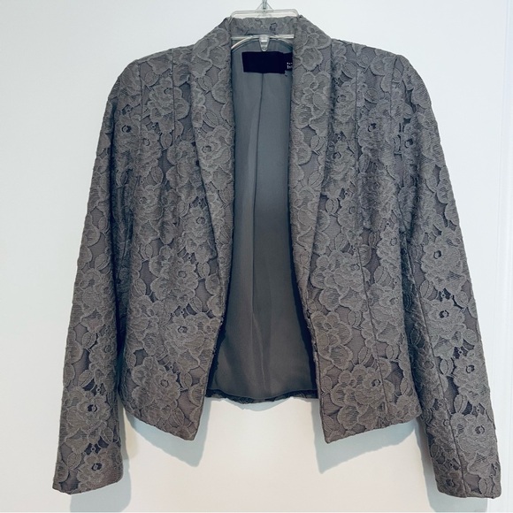 H & M Floral Lace Gray Jacket Blazer size EUR 34 US XS - Picture 2 of 9